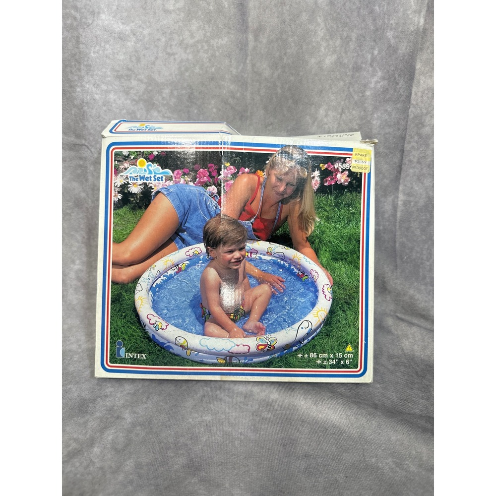 Vintage 1998 Intex The Wet Set Inflatable Baby Pool 34 Inch Bubble Floor 58921